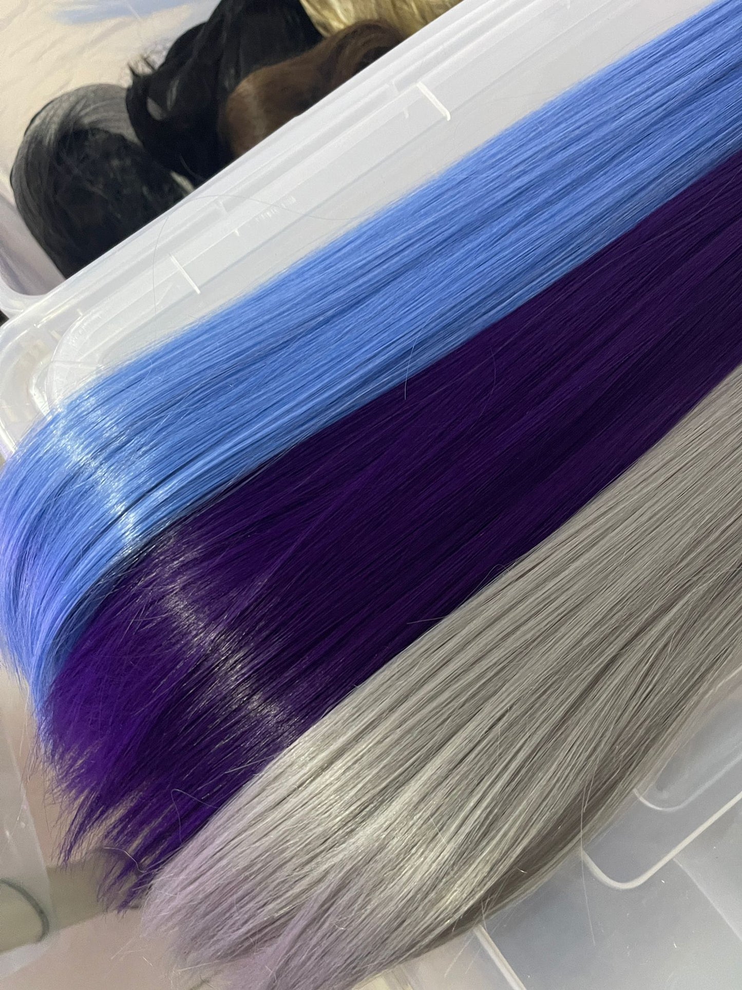 24 Inch Silver Synthetic Clip Ons