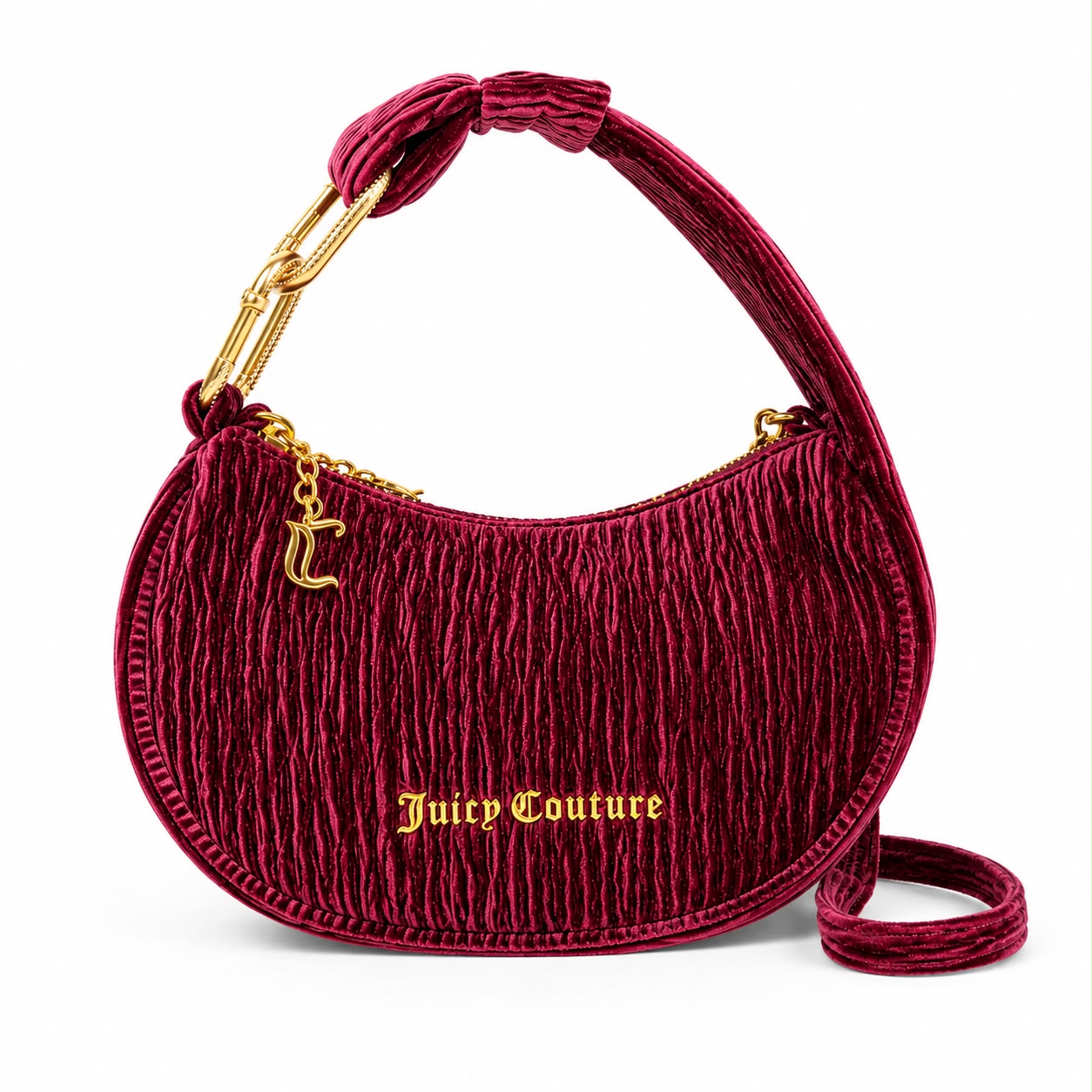 Burgundy Velvet Juicy Couture Shoulder Bag