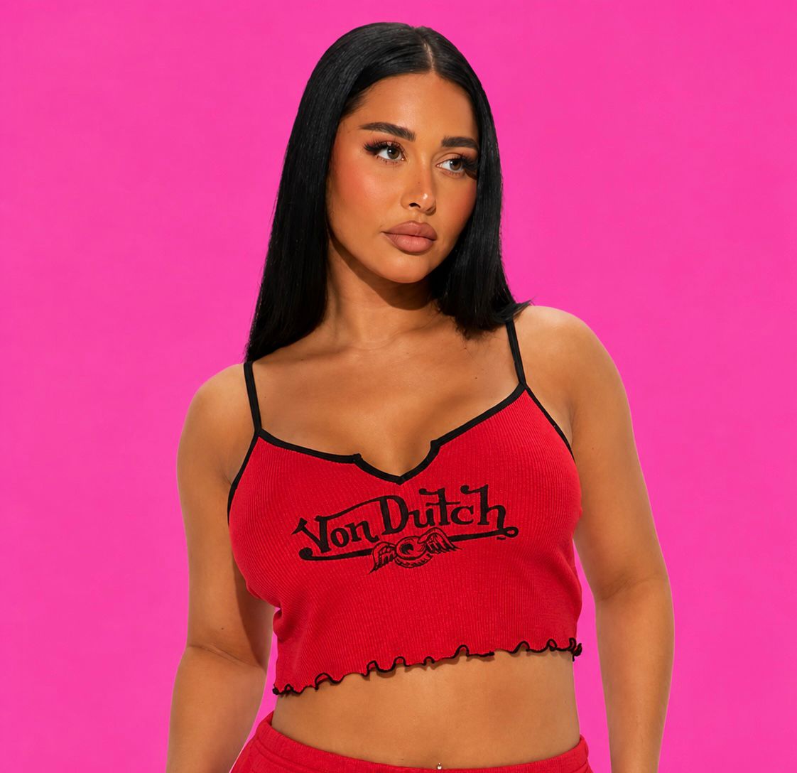 RED VON DUTCH CROP TOP XS