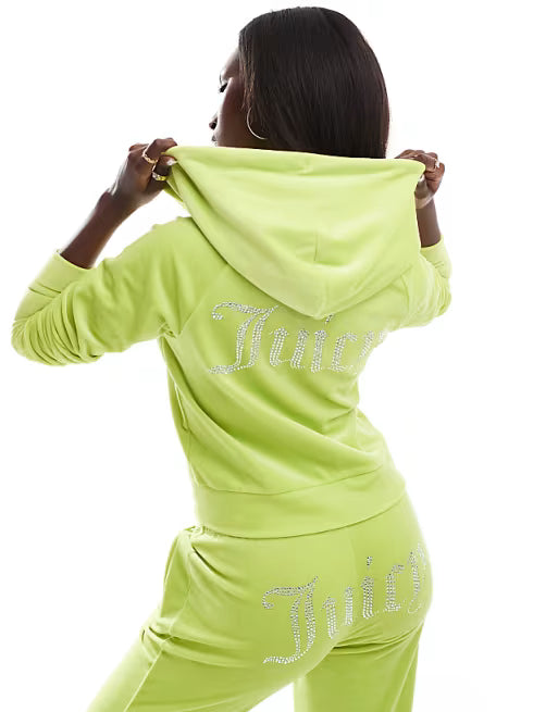 Lime Green Juicy Couture Zip Up Hoodie