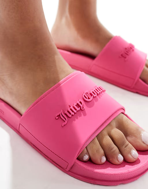 Juicy Couture Logo Sliders Pink