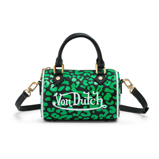 VON DUTCH LIME GREEN CHEETAH BAG