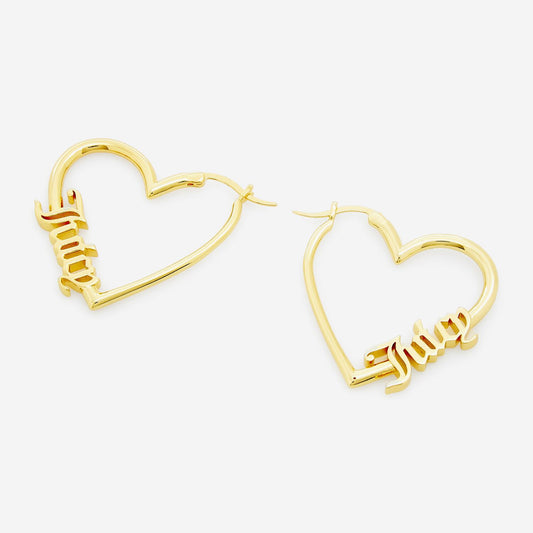 Juicy Couture 18K Gold Plated Heart Hoop Earrings