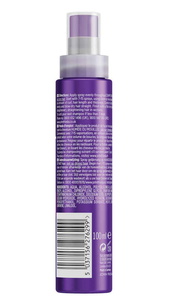 JOHN FRIEDA FRIZZ EASE 3 Day Straight Straightening Spray 100ml