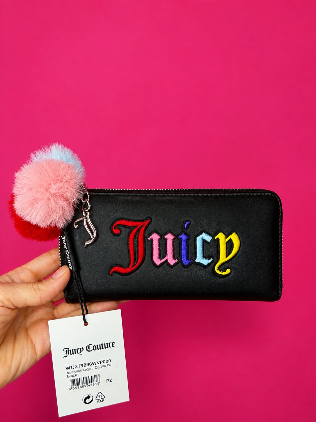 BLACK JUICY COUTURE WALLET COLORFUL LOGO
