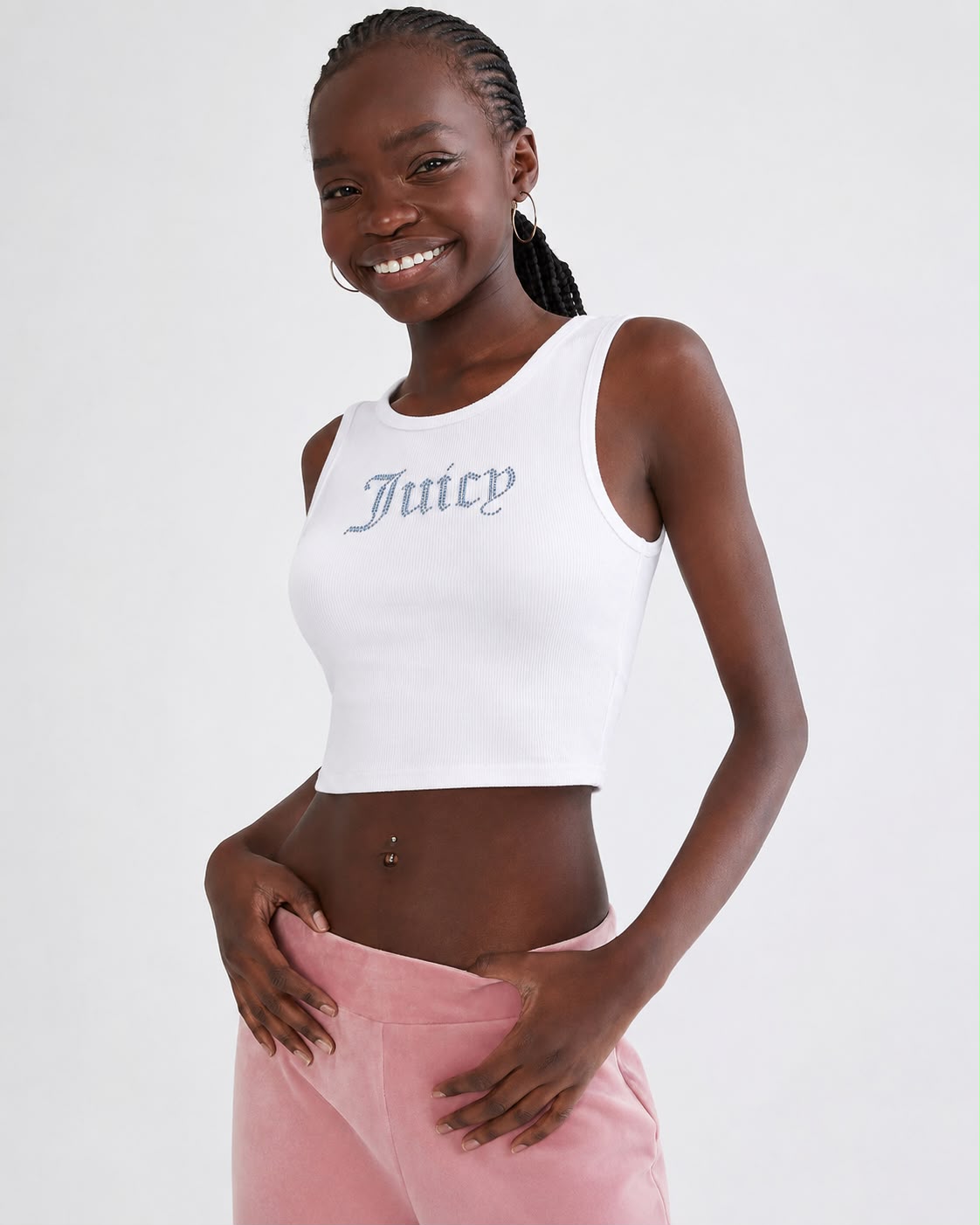 Juicy Couture Diamante Tank Top White