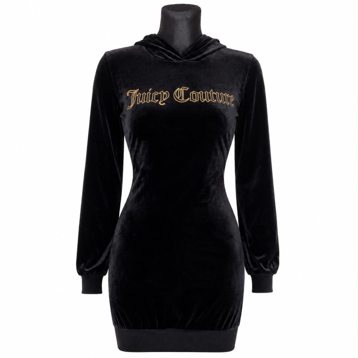Black Velvet Juicy Couture Hoodie Dress Small