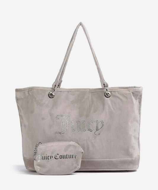 Juicy Couture Beige Velour Tote with Matching Pouch